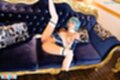 Nanako nanahara reclining on couch leg raised shaved pussy