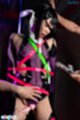 Bound with coloured tape masturbated with vibrator