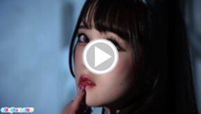 Cutie Ria Kurumi raises short skirt lowers stockings and shows shaved pussy